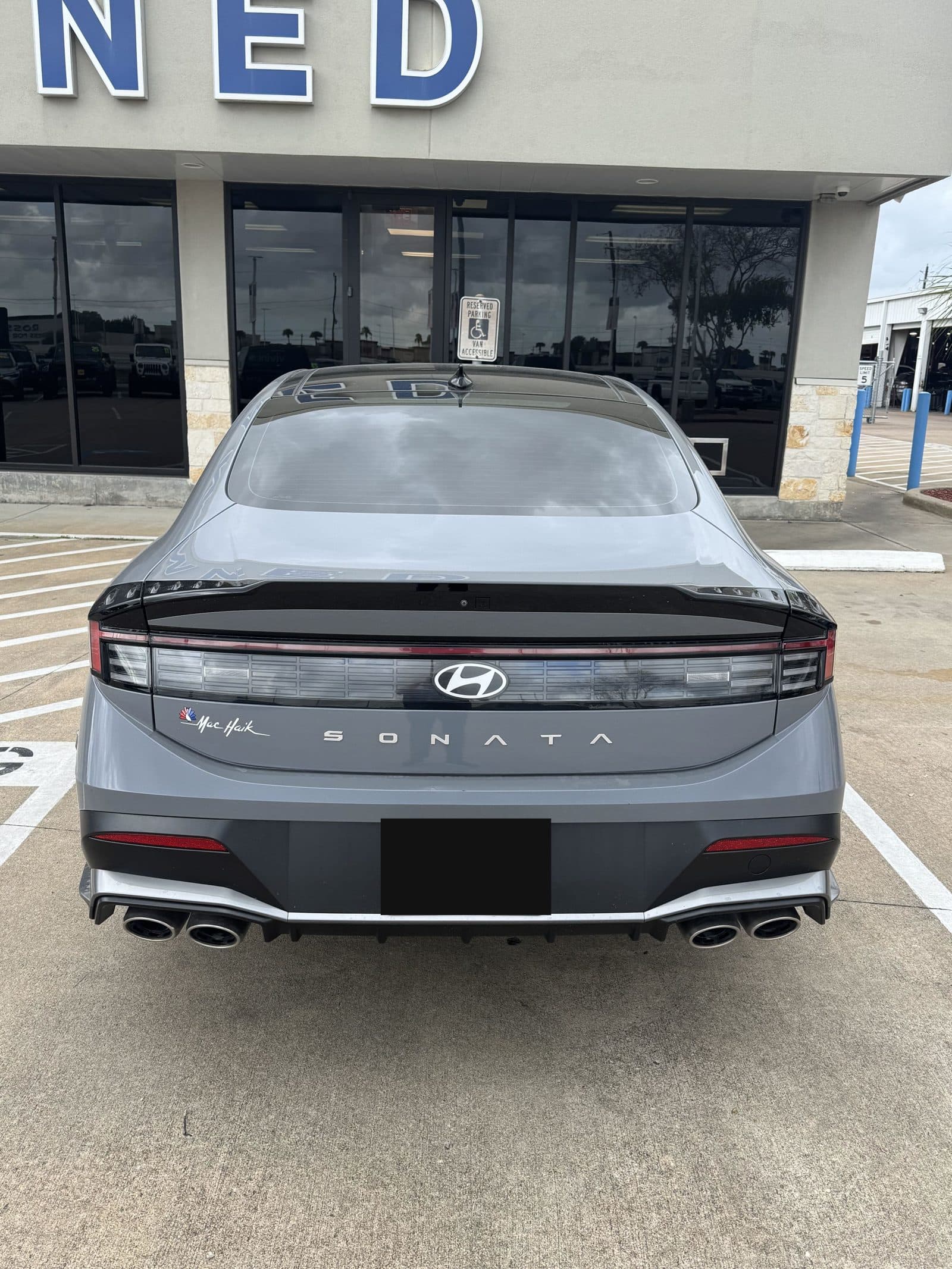 SleepyTuned's own Hyundai Sonata N-Line 2.5T development car, from the rear