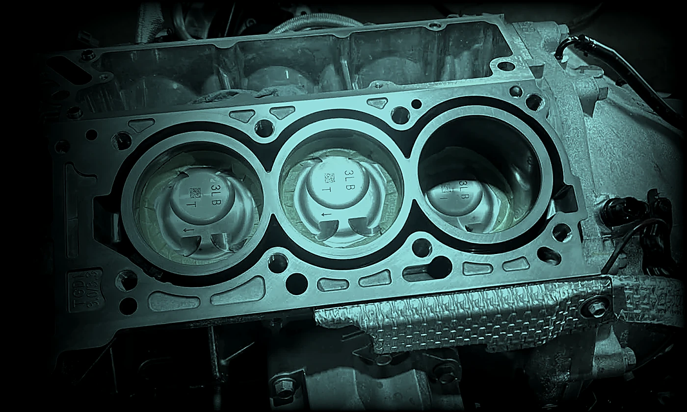 A Lambda short block on the bench during a SleepyTuned engine build